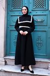 Önleri Şal Detaylı Kemerli Şanel Elbise